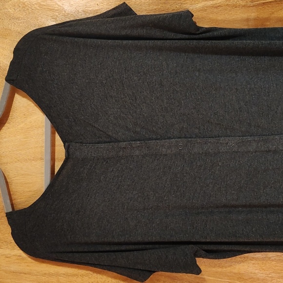 Frida Mom Delivery Nursing Gown Charcoal Gray Stretch Jersey Maternity One Size - Picture 8 of 12